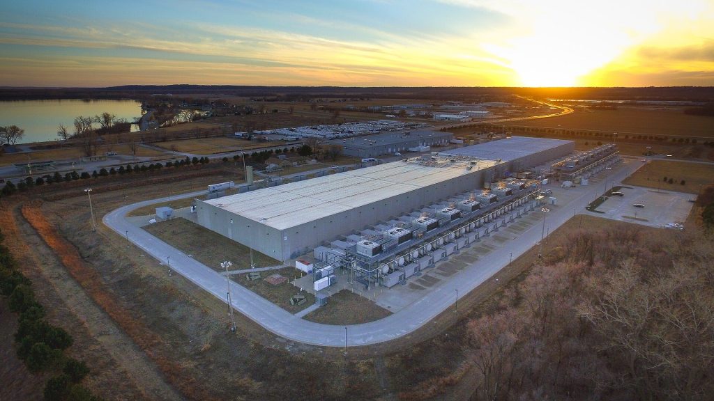 Luftaufnahme des Google-Rechenzentrums in Council Bluffs, Iowa