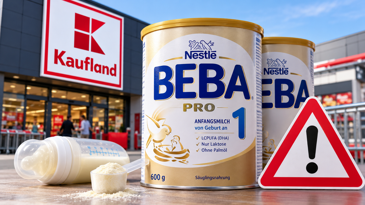 Kaufland ruft BEBA-Babynahrung erneut zurück. Grund ist das Toxin Cereulid. Welche Chargen betroffen sind und wie Kunden ihr Geld zurückbekommen