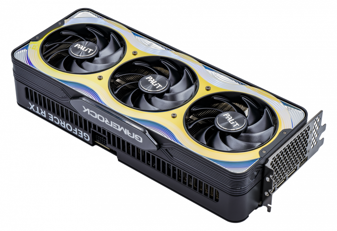 Grafikkarte GeForce RTX 5090 von oben mit drei Lüftern